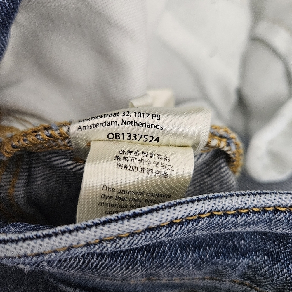 Pilcro Cigarette Slim Straight Jeans High Rise Dark Wash Distressed Denim 31 - Picture 14 of 14